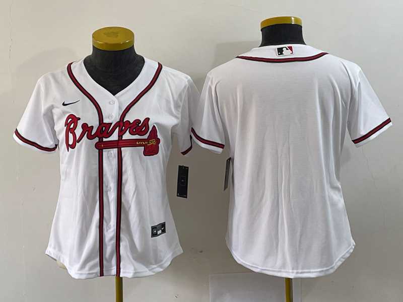 Womens Atlanta Braves Blank White Stitched MLB Cool Base Nike Jersey->mlb womens jerseys->MLB Jersey